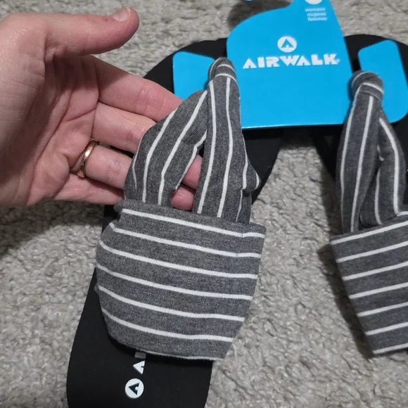 Airwalk Namaste Sling Yoga Sandals Grey, White Stripes Sz 7 - Picture 3 of 5